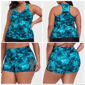 HTF! TORRID tie dye tankini and shorts bathing suit set, 3X/2X.